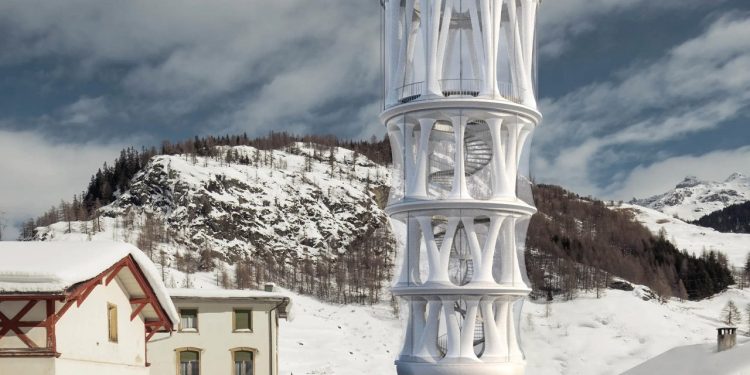 Découvrez la plus haute tour imprimée en 3D du monde – un espace de représentation dans les Alpes suisses