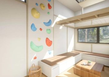 Découvrez cette Tiny House Étonnante : Mur d’Escalade et Espace Détente Suspendu pour un Style de Vie Ludique et Fonctionnel !